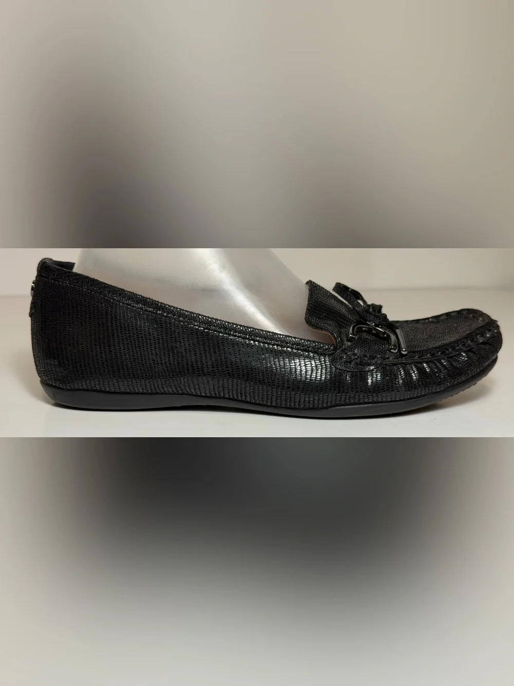 Gloria Vanderbilt GV-Lady Black Lizard Memory Foam Loafers Size 8